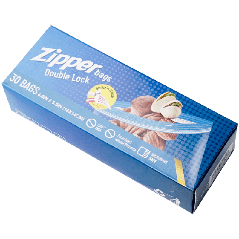 Pungi zip pentru uz casnic, 16 x 14 cm, 30 buc
